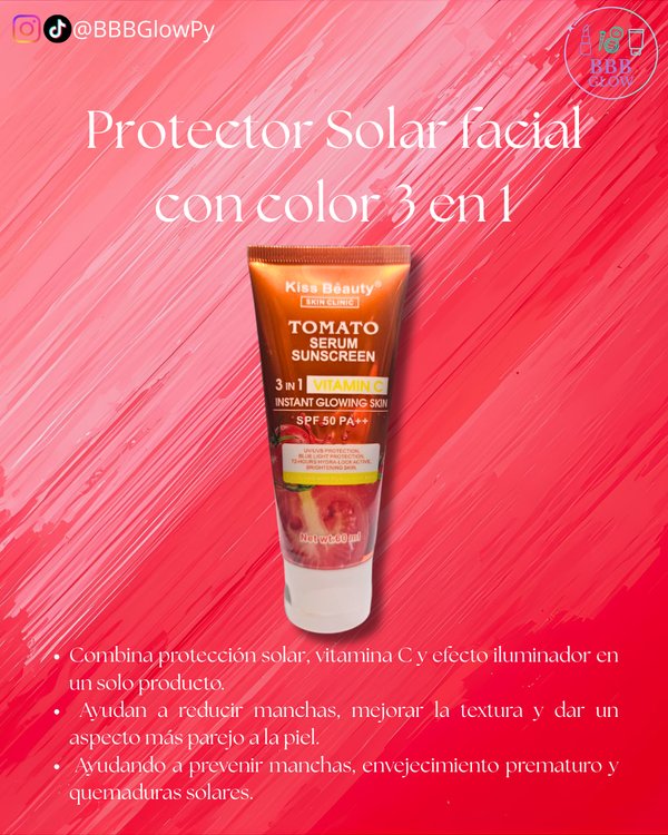 Protector Solar Con Color De Tomate 50Spf