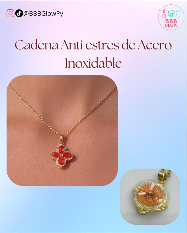 Cadena Anti Estress Flor Roja