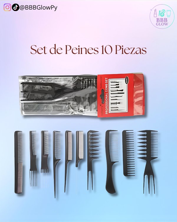 Set De Peine Para Cabello Con 10 Piezas