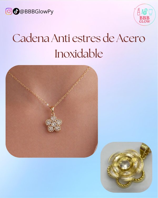 Cadena Anti Estres Flor Blanca