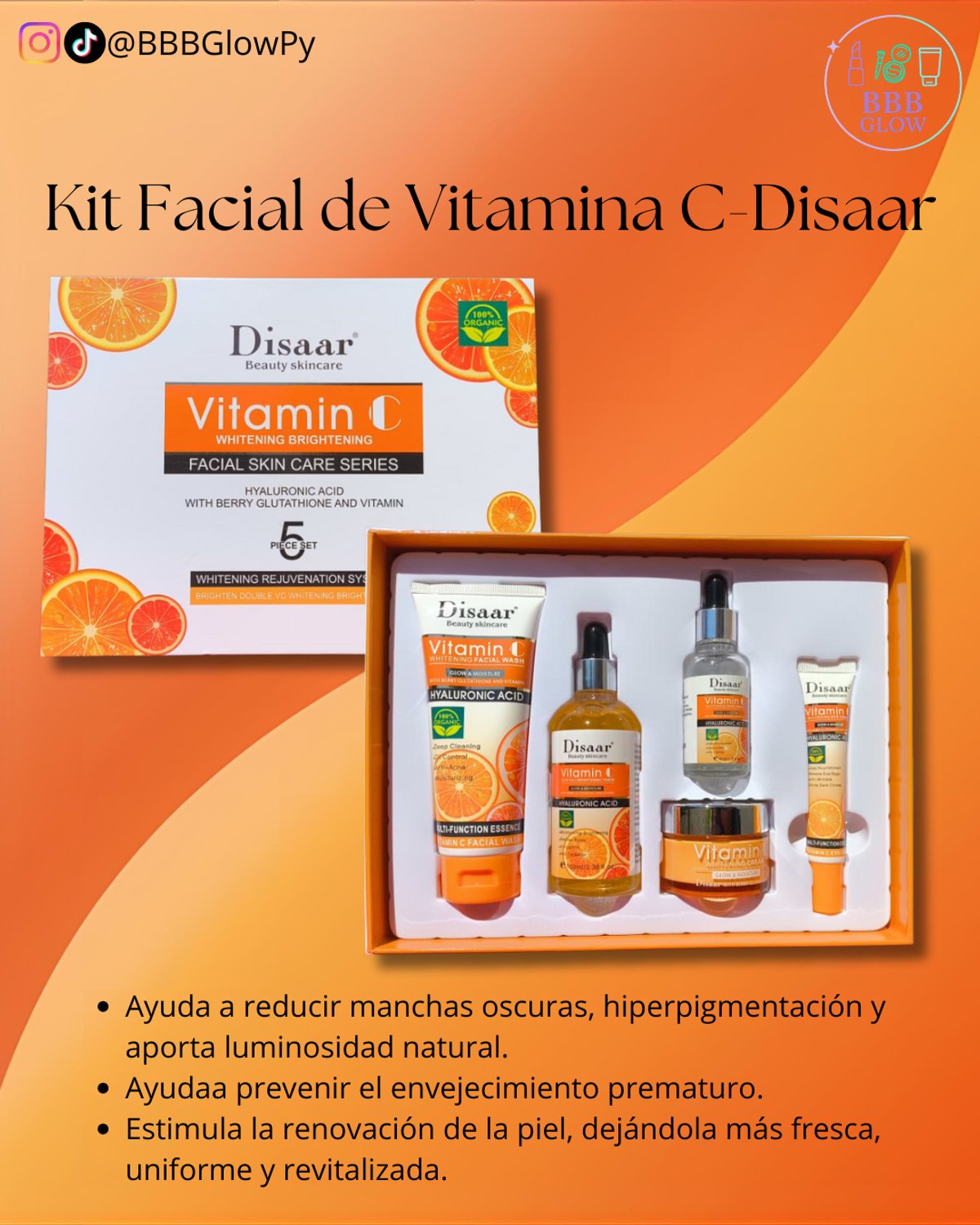 Set 5 Piezas De Skincare De Vitamina C