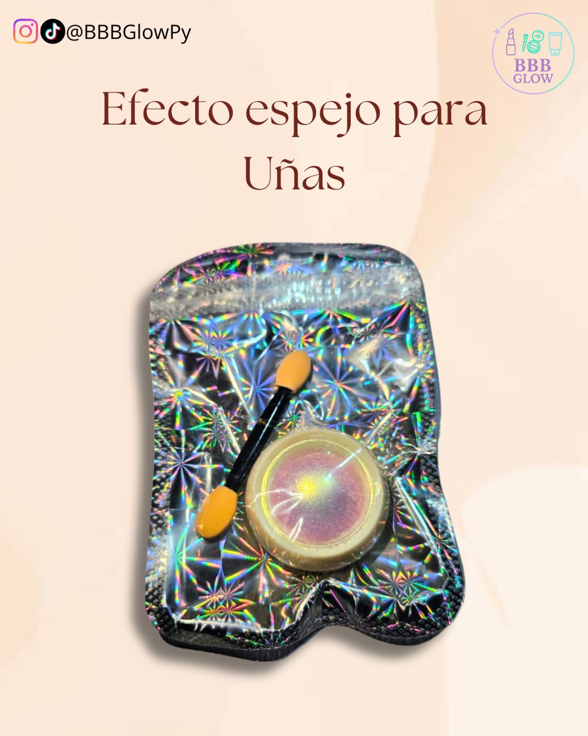 Aplique De Uña Efecto Espejo