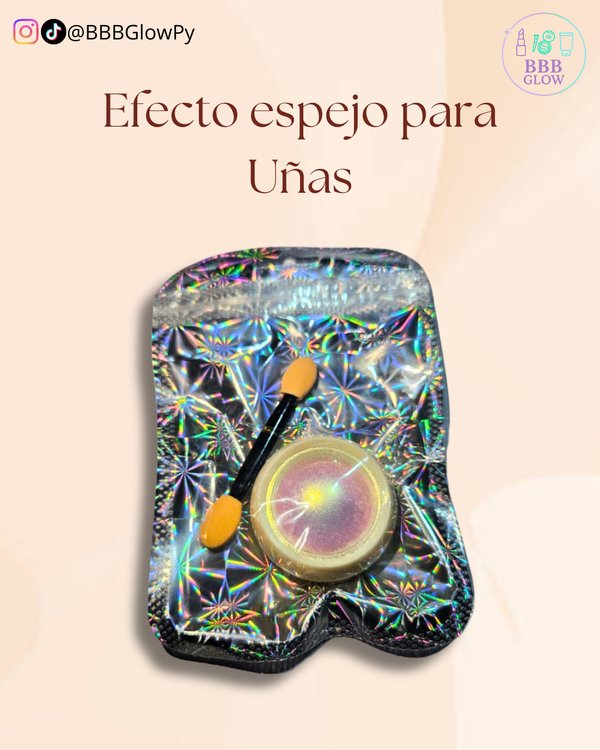 Aplique De Uña Efecto Espejo