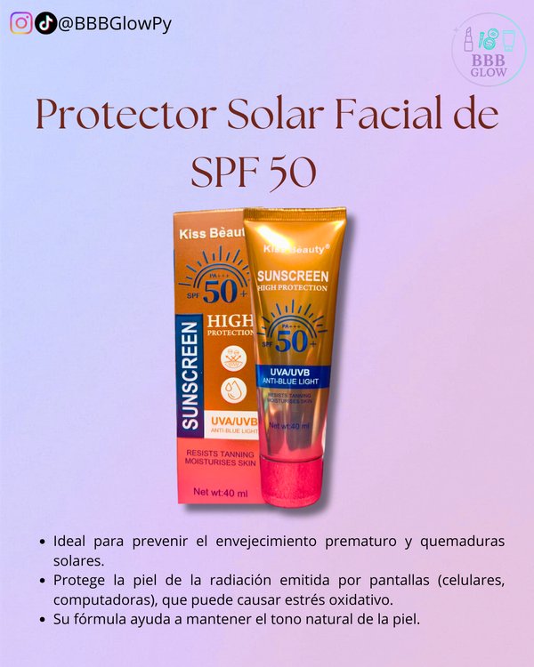 Protector Solar Facial 50 SPF Sin Color