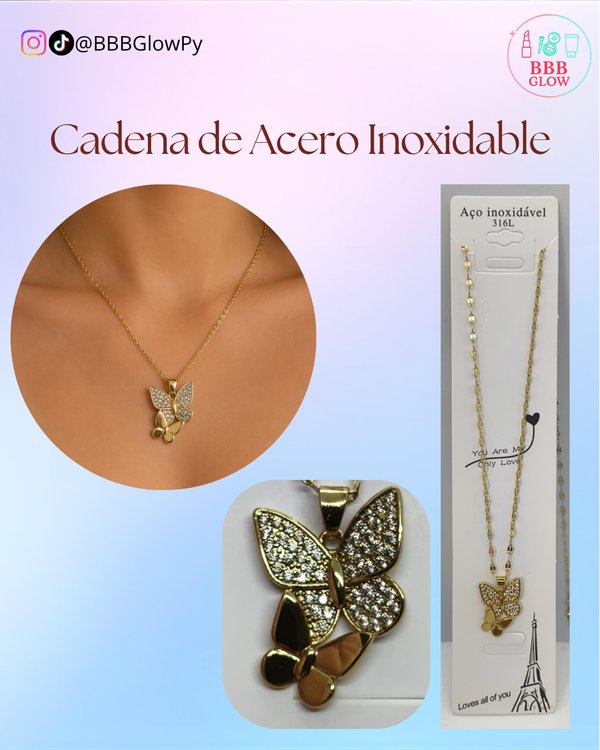 Cadena Diseño Doble Mariposa