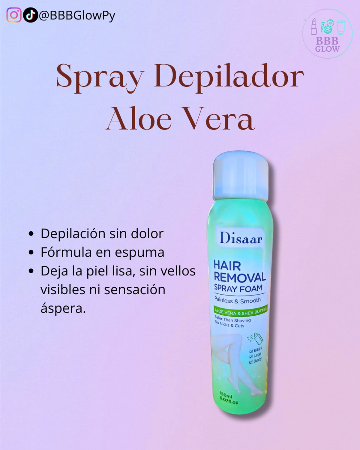 Spray Depilador Aloe Vera