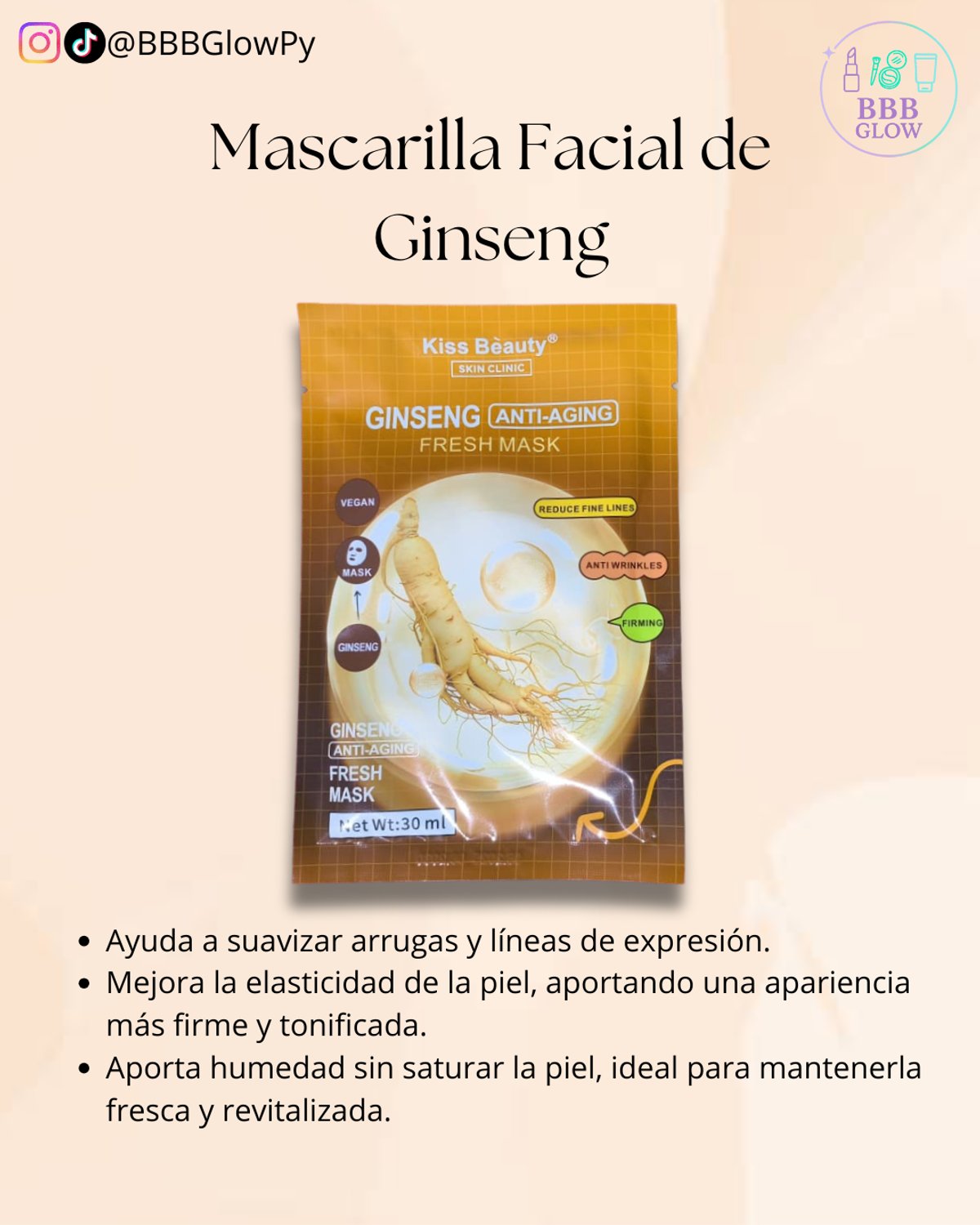 Mascarilla Facial De Ginseng