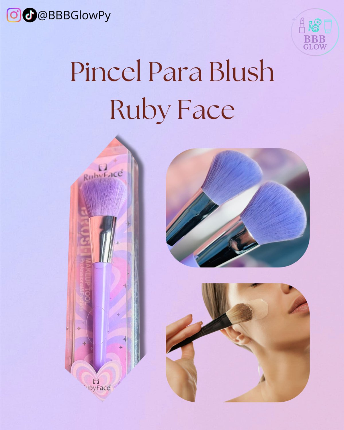 Pincel Para Blush Color Lila