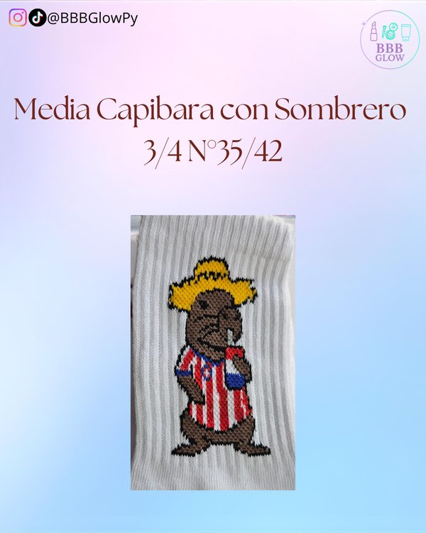 Media Capibara Con Sombrero Paraguayo 3/4 N°35/42