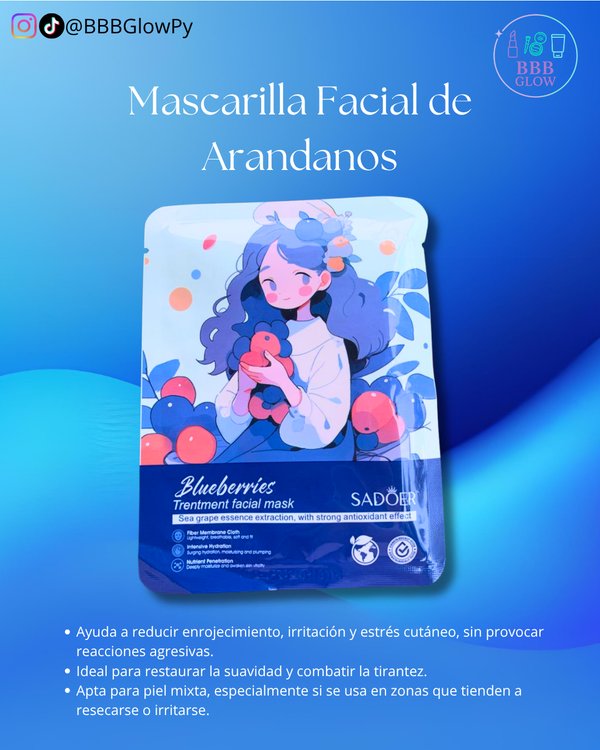 Mascarilla Facial De Anime Blueberry