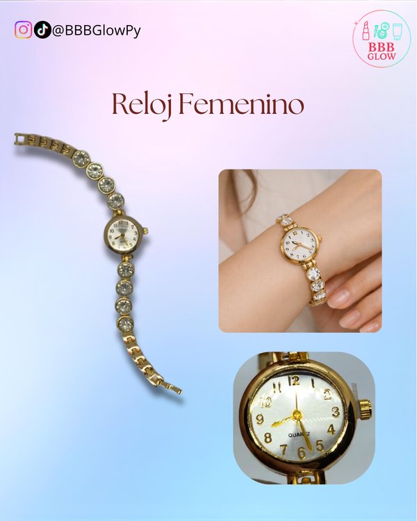 Reloj Cirulitos Dorado Con Blanco