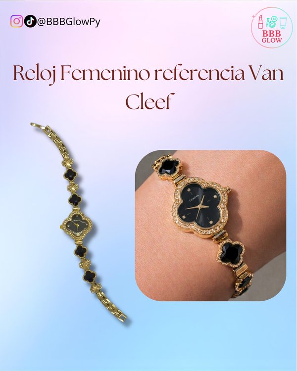 Reloj Van Cleef Dorado Con Negro