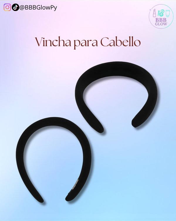 Vincha Negra Forrada Gruesa