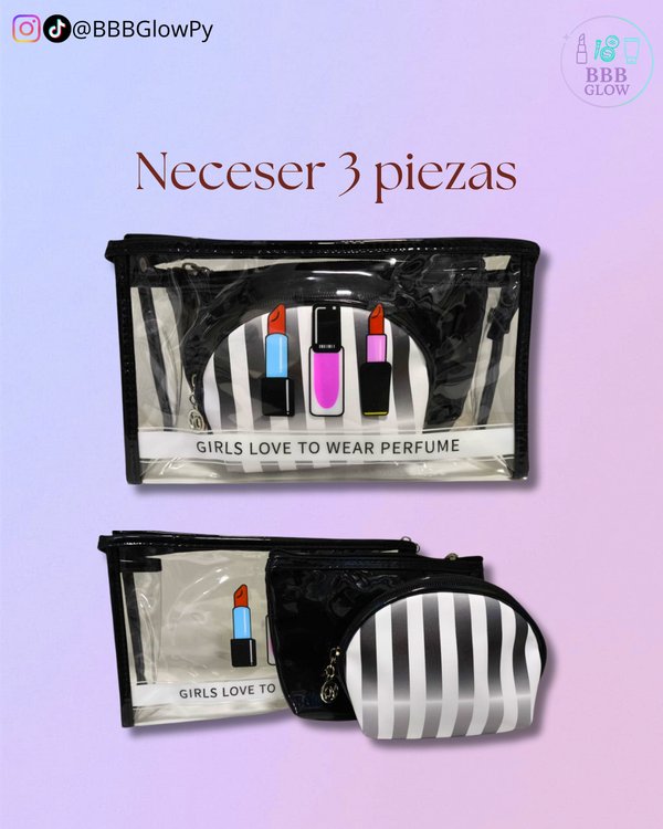 Necesser 3 Piezas Negro