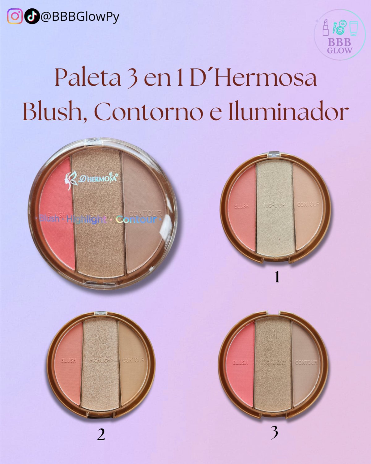 Blush Iluminador Y Contorno 3 En 1