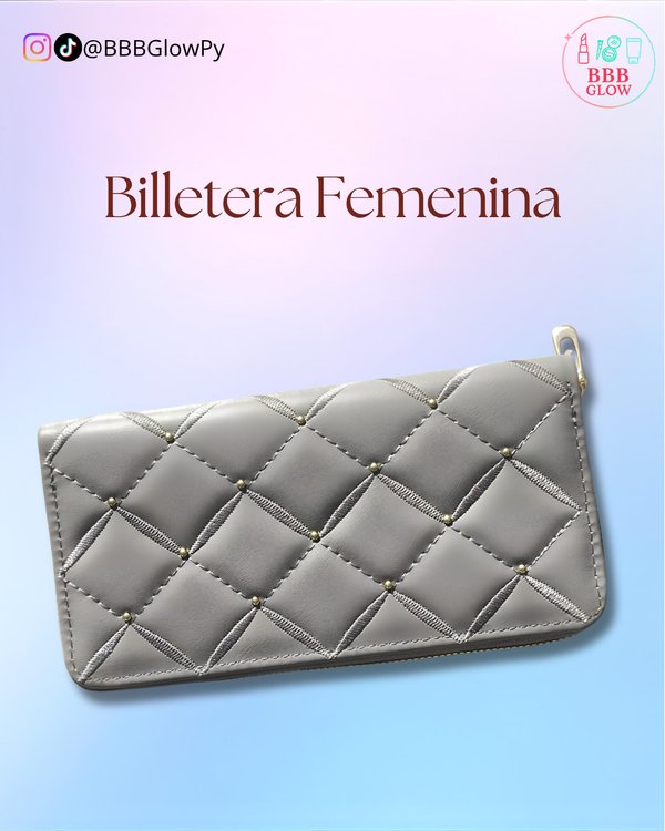Billetera Femenina Color Gris