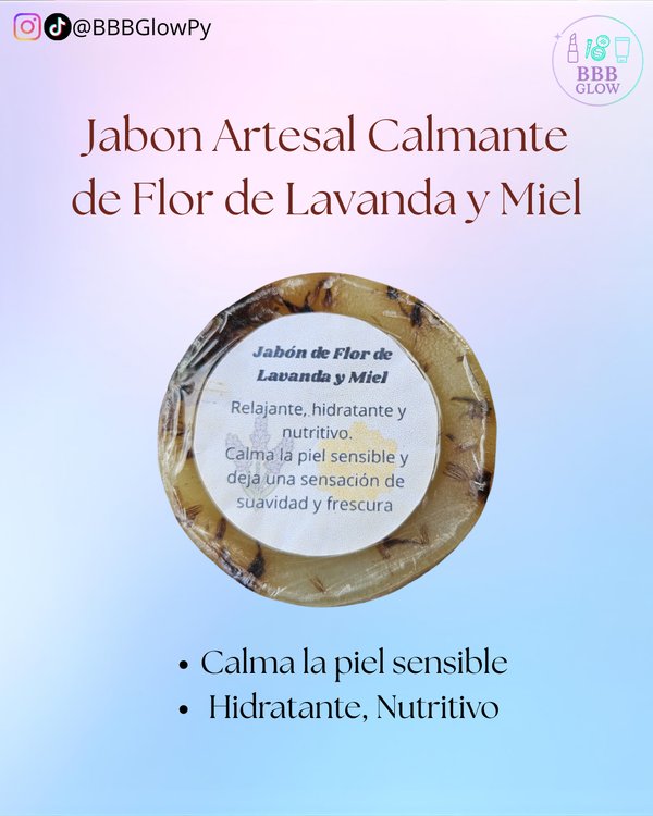 Jabon Natural De Relajante Y Nutritivo De Flor De Lavanda Y Miel