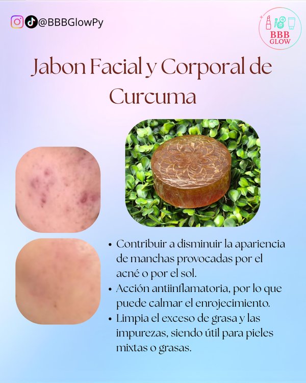 Jabon Facial y Corporal Artesanal de Curcuma