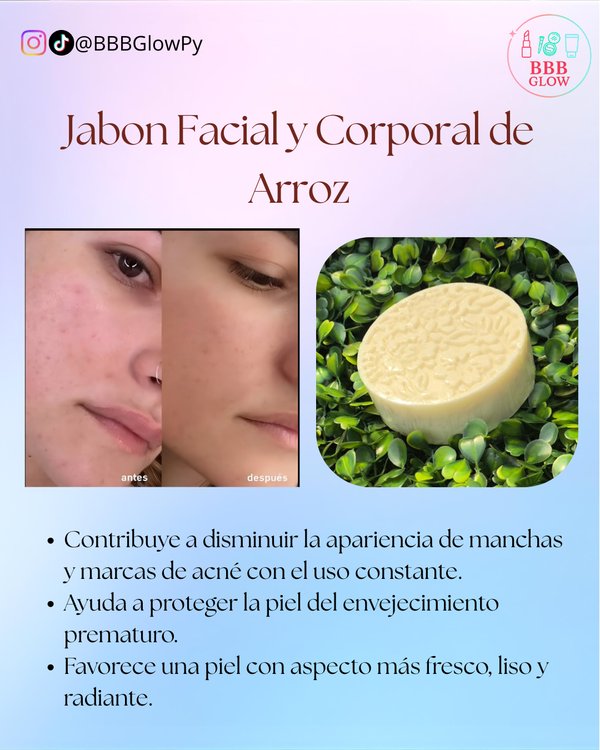 Jabon Facial y Corporal Artesanal de Arroz