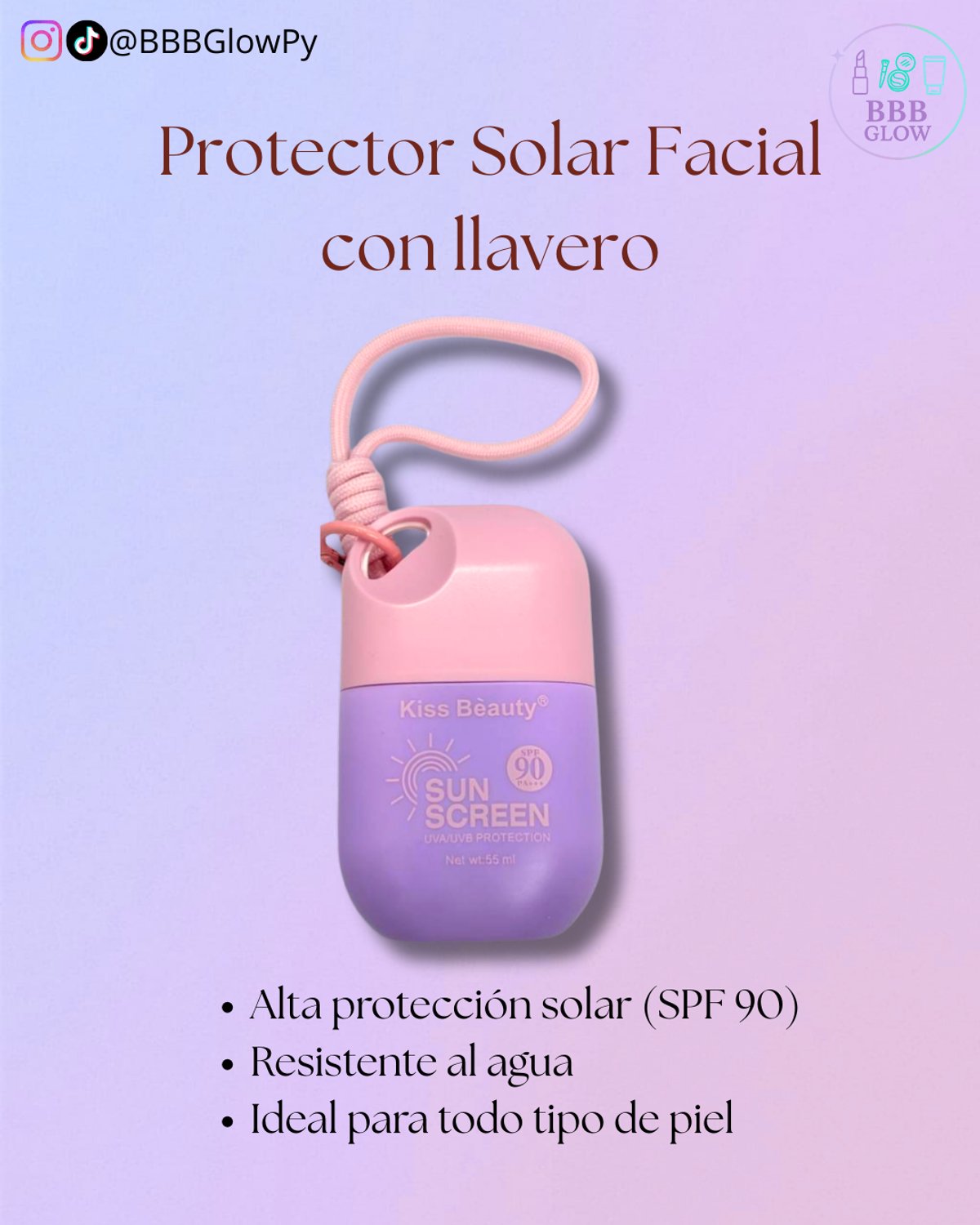 Protector Solar De 90 Spf Con Llavero 