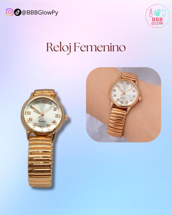 Reloj Engomado Diseño Redondo Color Rosé Con Blanco