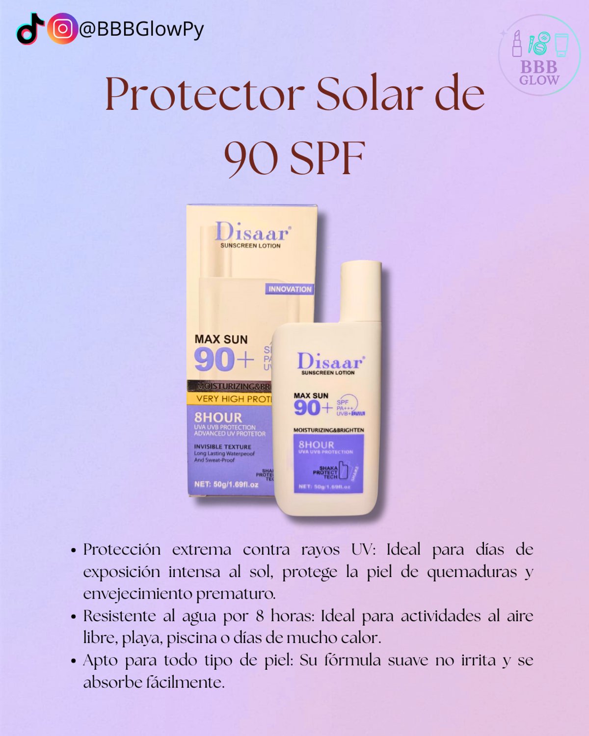 Protector Solar Facial Con Color De 90 SPF