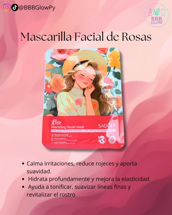  Mascarilla Facial De Anime Rosas