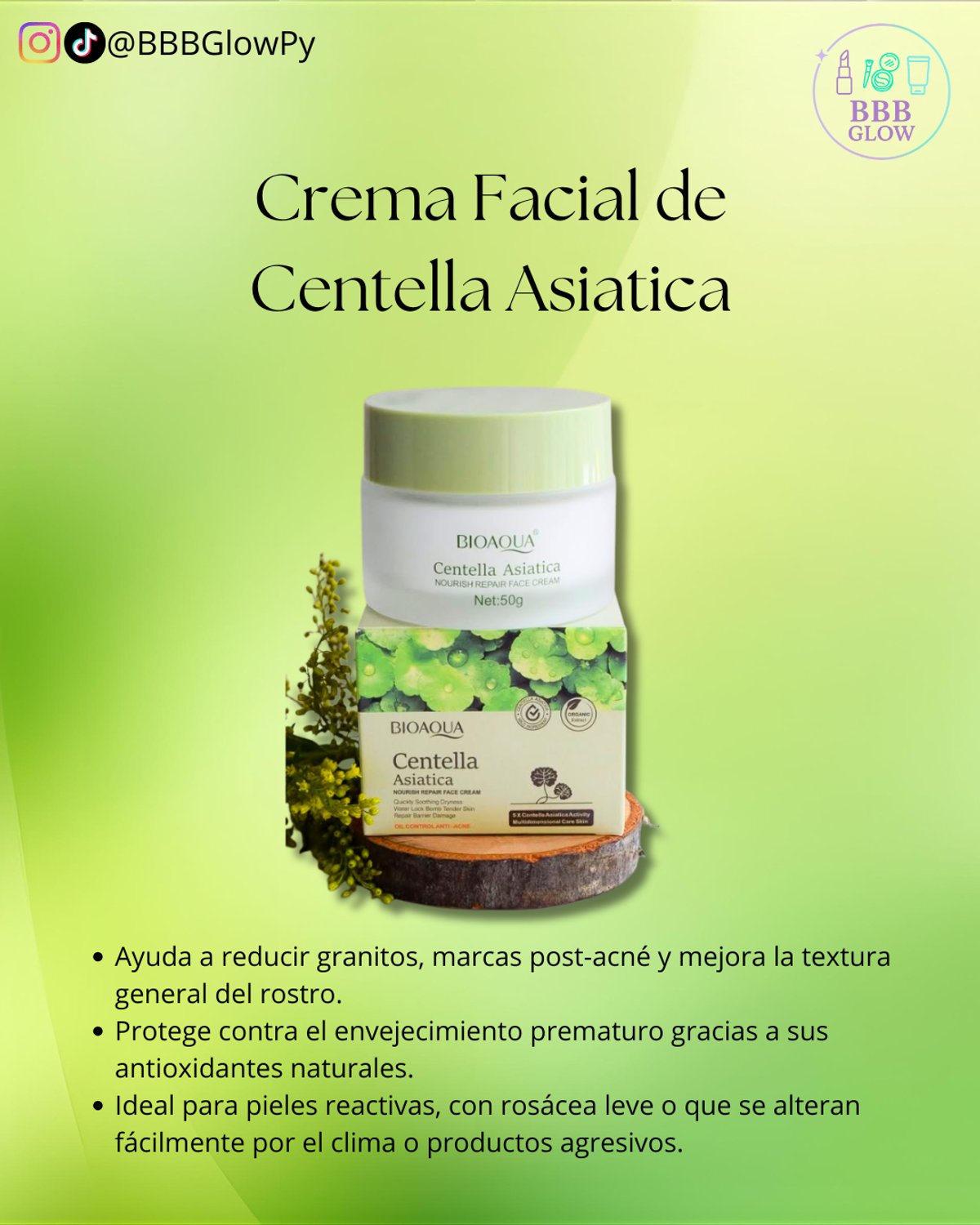 Crema Facial De Centella Asiatica