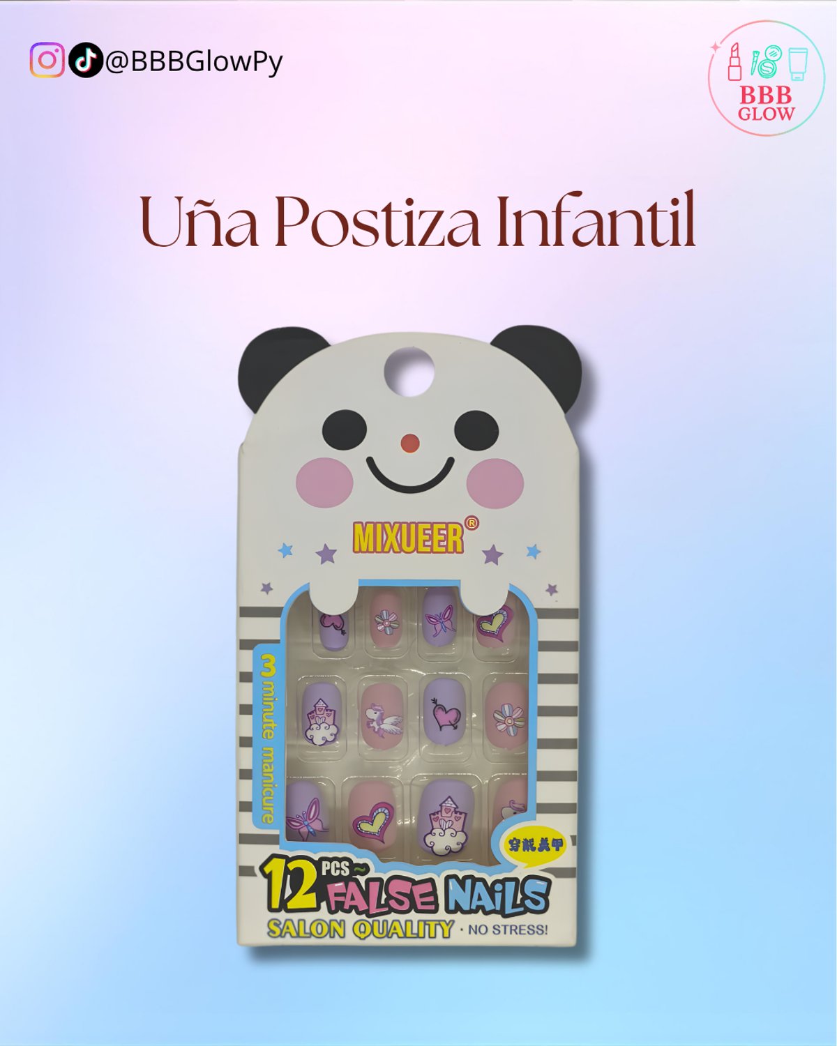 Uña Postiza Infnatil Color Lila - 2