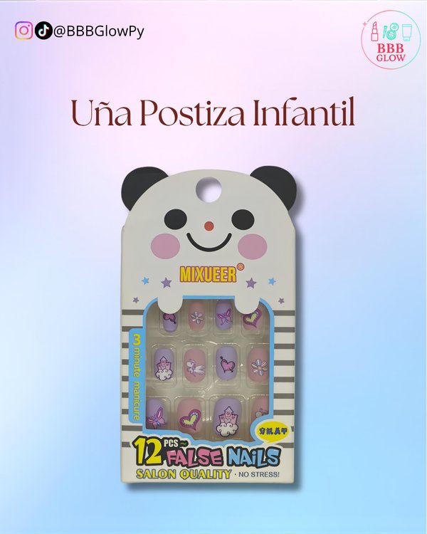 Uña Postiza Infnatil Color Lila