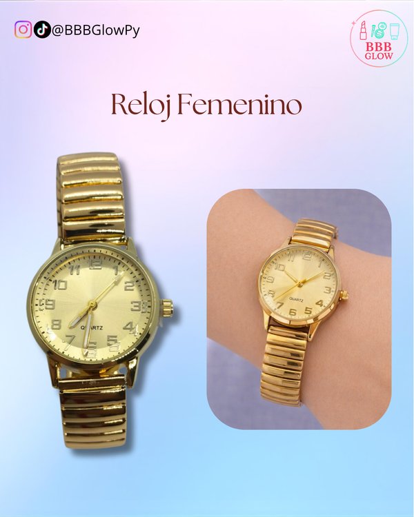 Reloj Engomado Diseño Redondo Color Dorado