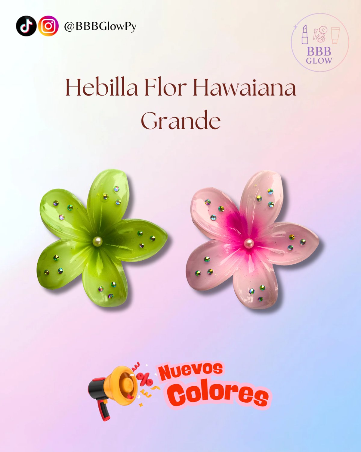 Hebilla Flor Hawaiana Grande