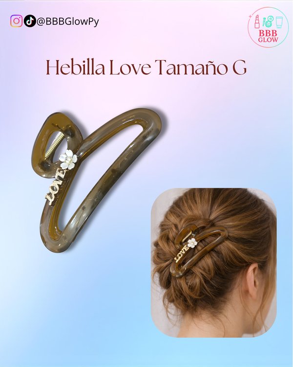 Hebilla Marron Con Diseño Love