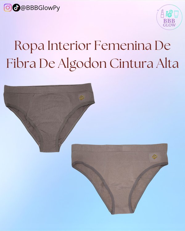 Ropa Interior Femenino De Fibra De Algodon Cintura Alta 