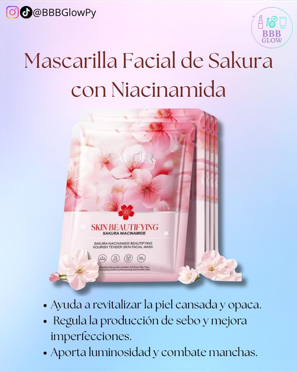 Mascarilla Facial De Sakura Con Niacinamida