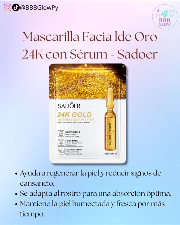 Mascarilla Facial 24K Gold - Sadoer
