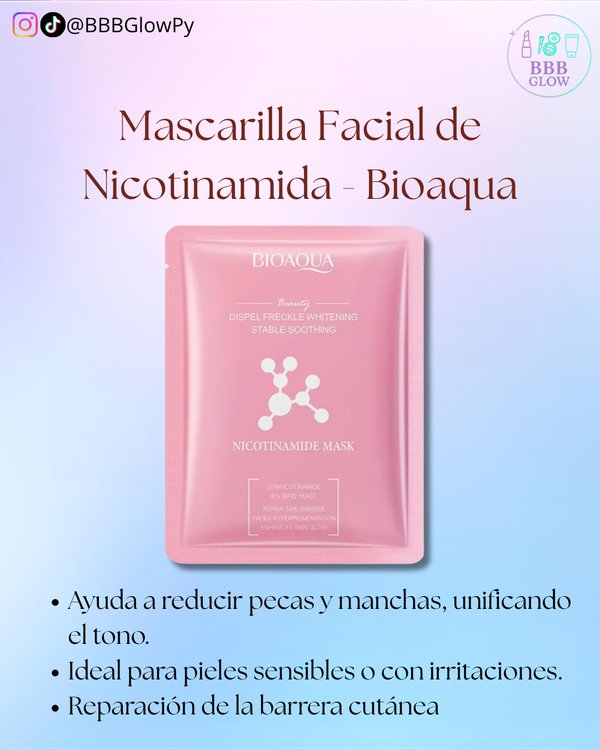 Mascarilla Facial De Nicotinamida Rosa - Bioaqua
