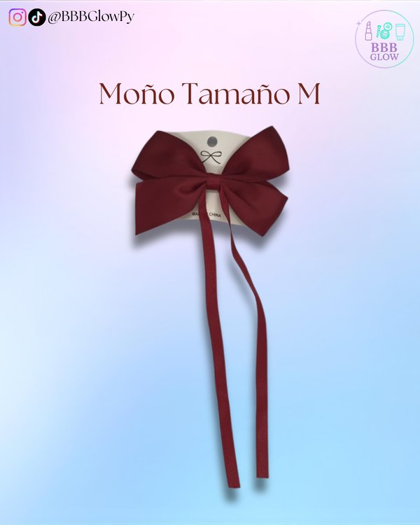 Moño Bordo Con Lazo Mediano