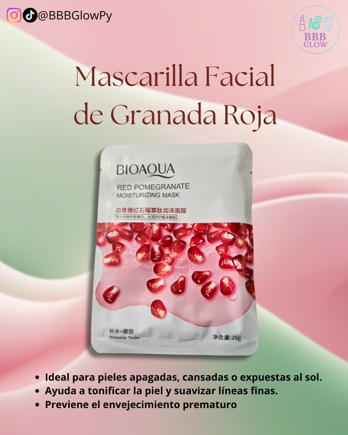 Mascarilla Facial Granada Roja