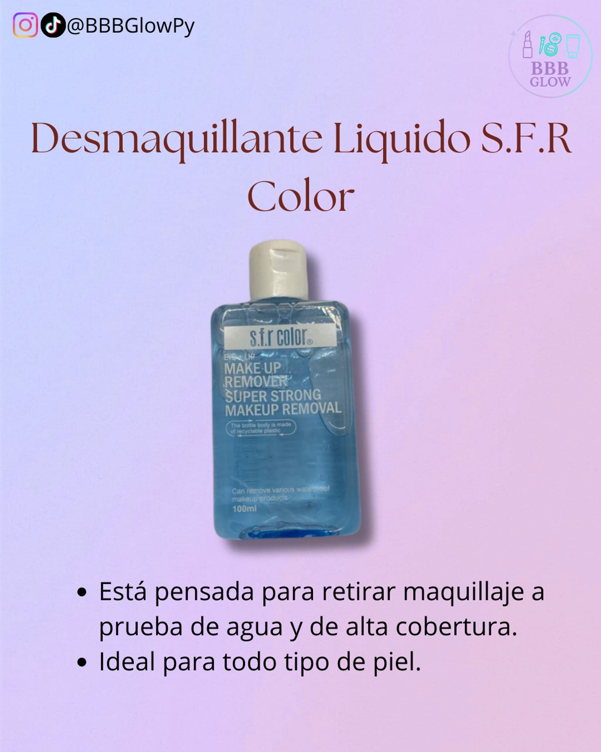 Desmaquillante Removedor De Maq A Prueba De Agua