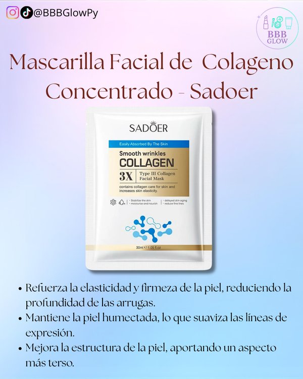 Mascarilla Facial De Colageno X3