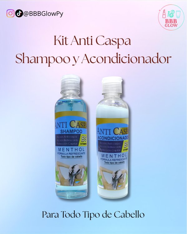Kit Shampoo Y Acondicionador Anticaspa Mentol Y Vitamina B5