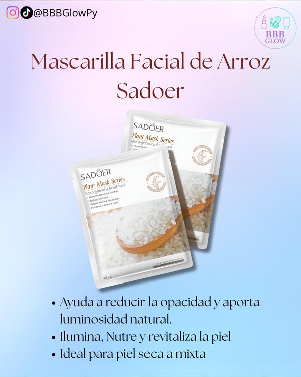 Mascarilla Facial De Arroz - Sadoer