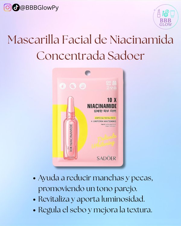 Mascarilla Facial De Niacinamida X10 - Sadoer
