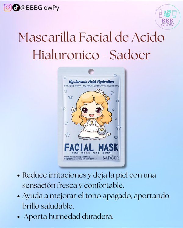 Mascarilla Facial Princesa Azul - Sadoer