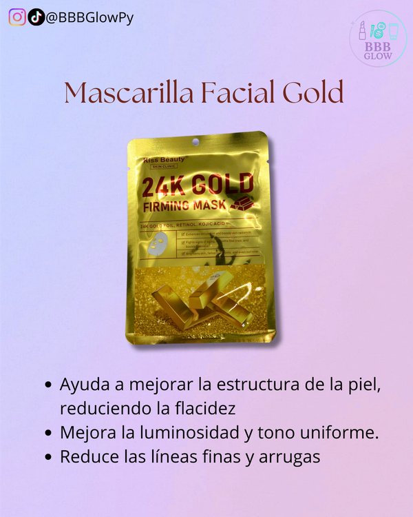 Mascarilla Facial De 24K De Oro