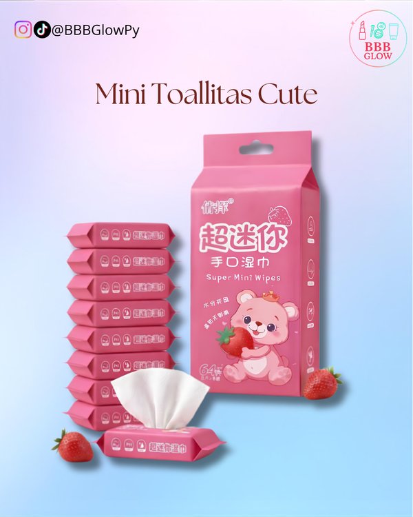 Mini Toallita Rosa Con Osito Frutilla