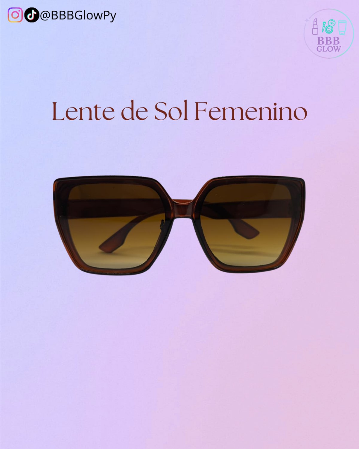 Lente De Sol Femenino Color Marron
