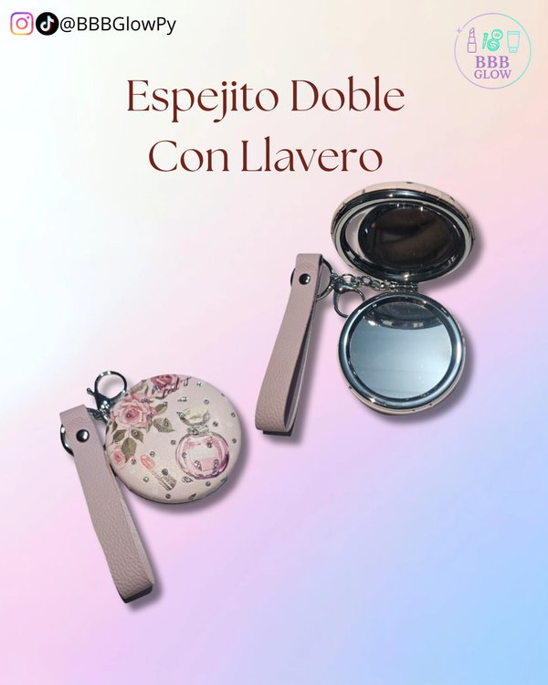 Espejito Doble Con Llavero Redondo Perfume