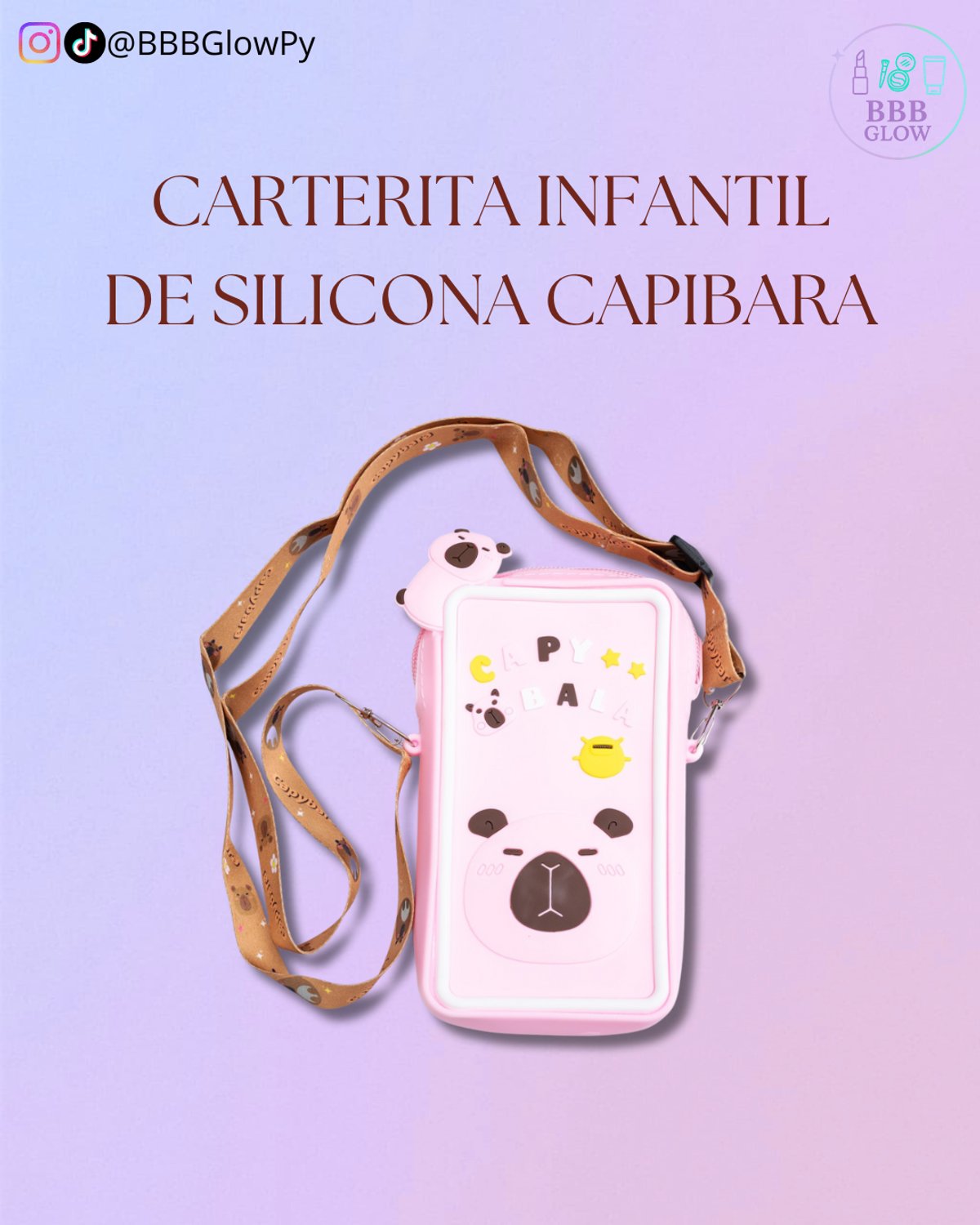 Carterita Infantil De Silicona Rosa Capibara